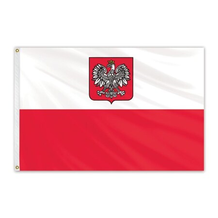Poland Outdoor Nylon Flag With Eagle 4'x6'
